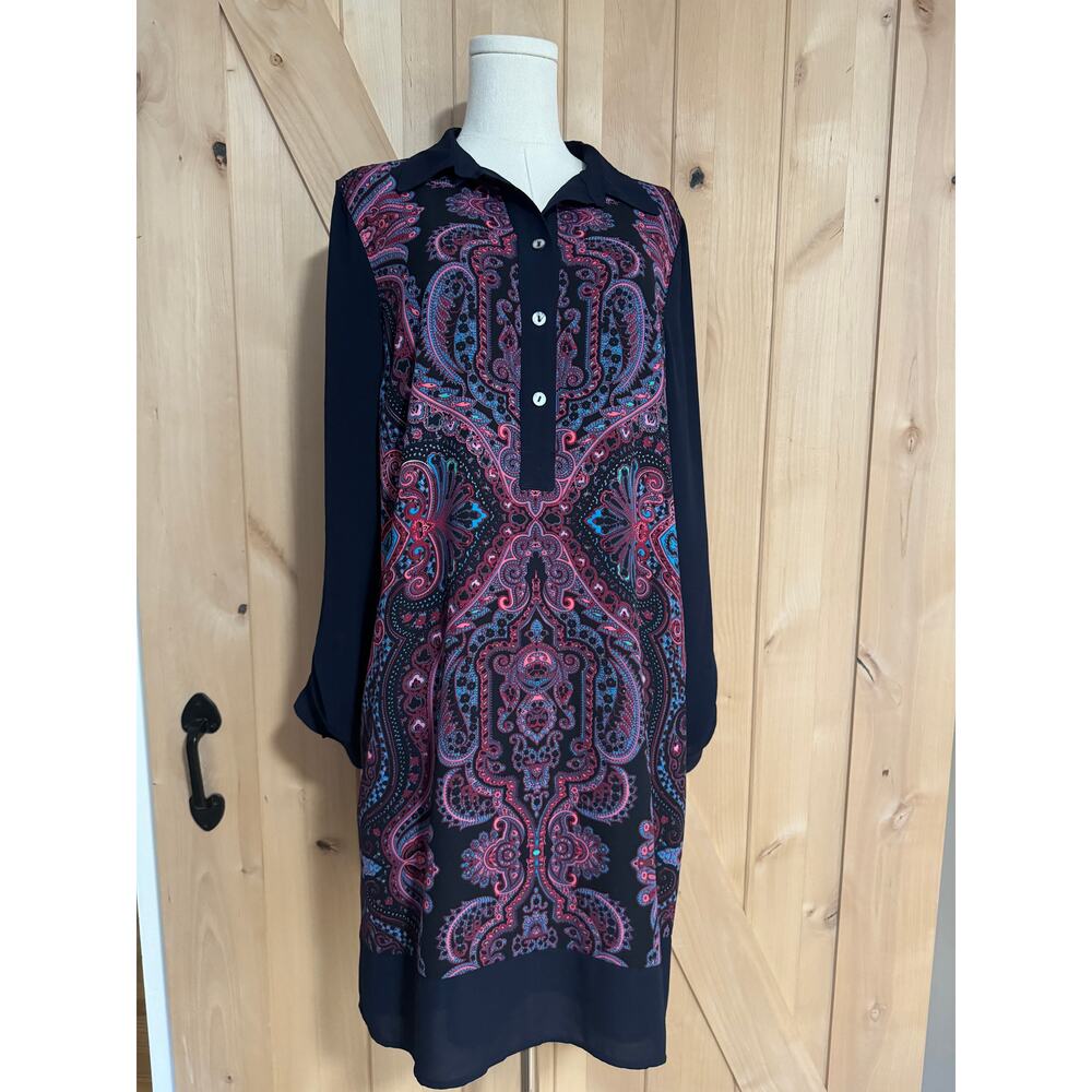 Adrianna Papell | NWT Bungalow Girl Paisley Print Shirt Dress | Size 12